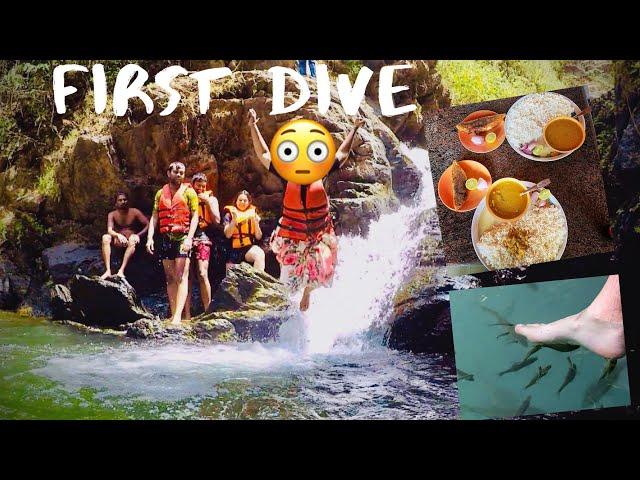VIBHOOTI Waterfalls | First DIVING Experience | FISH PEDICURE | Honni Mane FISH FOOD | GOKARNA Vlog