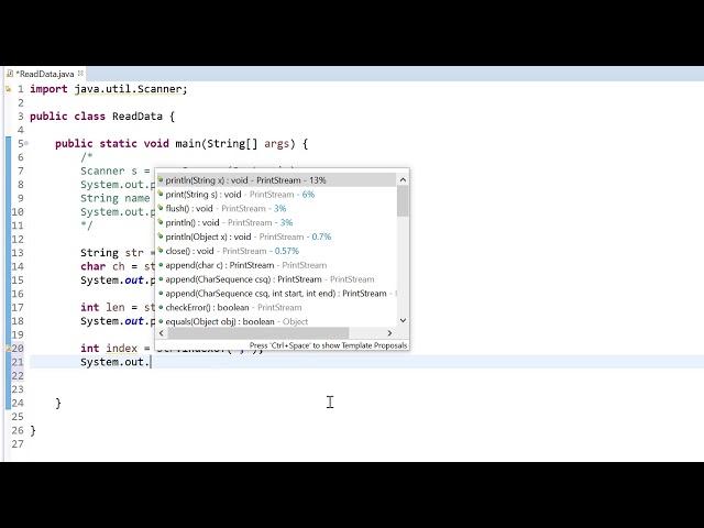 Input a String - indexOf, substring and charAt methods of String class #9