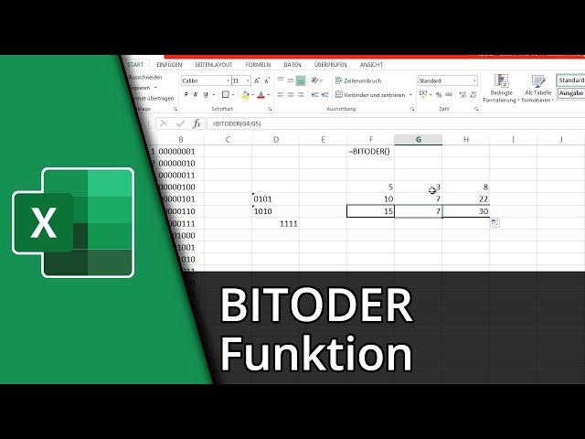 Excel Bitoder Funktion | =BITODER()  Tutorial