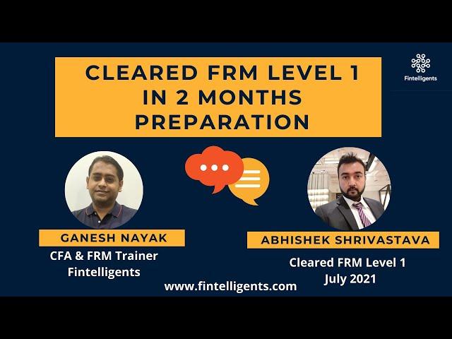 Cleared FRM Level 1 with 2 months Preparation | Strategy | Tips | Abhishek Shrivastava