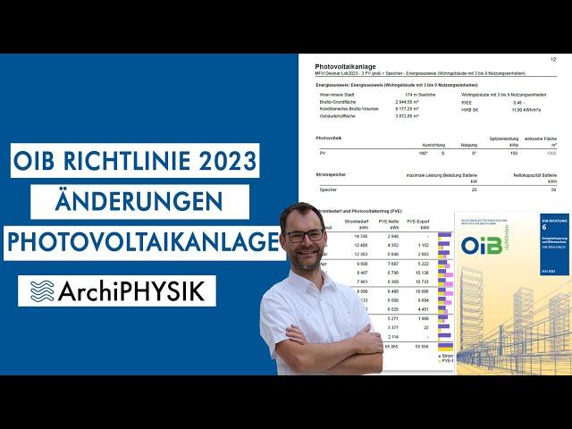 OIB Richtlinie 23: Photovoltaikanlagen und ihre Berechnungen im Fokus! | ArchiPHYSIK Einsicht