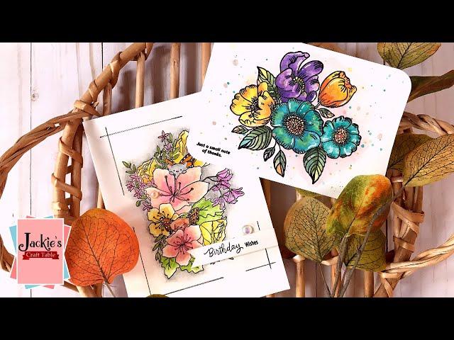 Floral Watercolor Cards using Arteza Pre-Made Postcards & Watercolor Cards