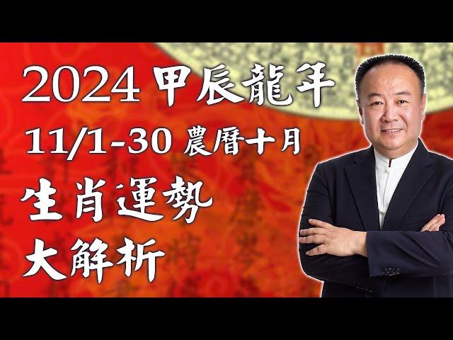 謝沅瑾老師──2024/11/1-11/30 (甲辰龍年農曆十月) 生肖運勢大解析