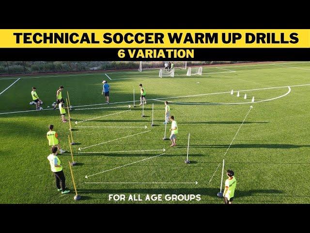 Technical Football/Soccer Warm Up Drills | 6 Variation | For All Age Groups