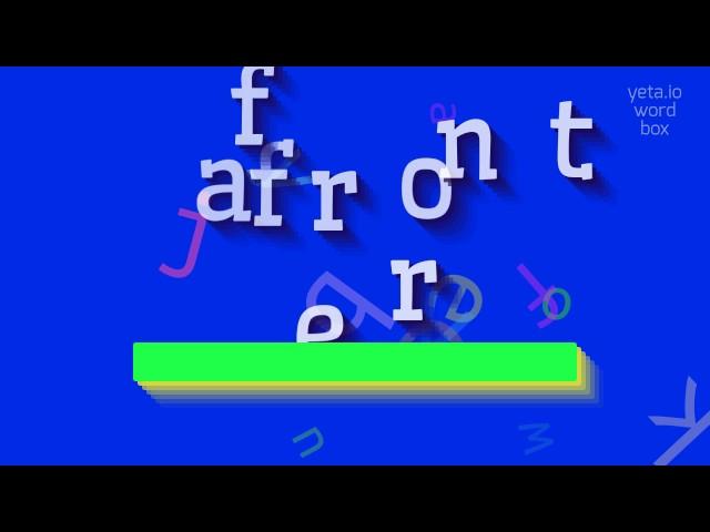 AFFRONTER - HOW TO PRONOUNCE IT? #affronter