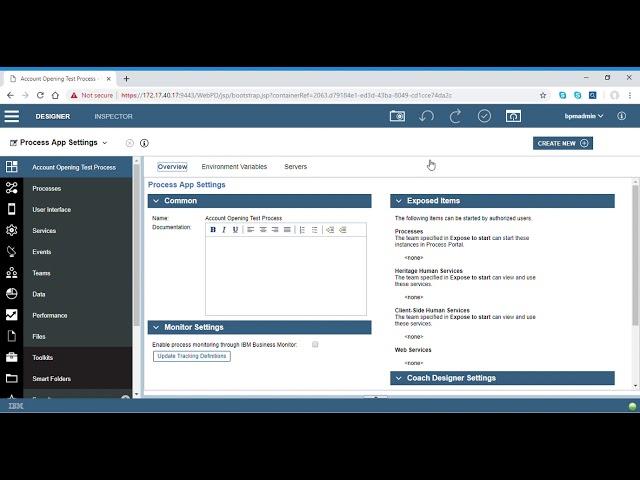 IBM BPM Create Process Application and Business Process