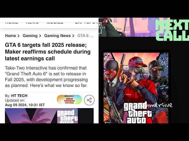 GTA 6 Fall 2025 Confirm By Take Two CEO Strauss Zelnick, Next Earnings call In November, GTA Online