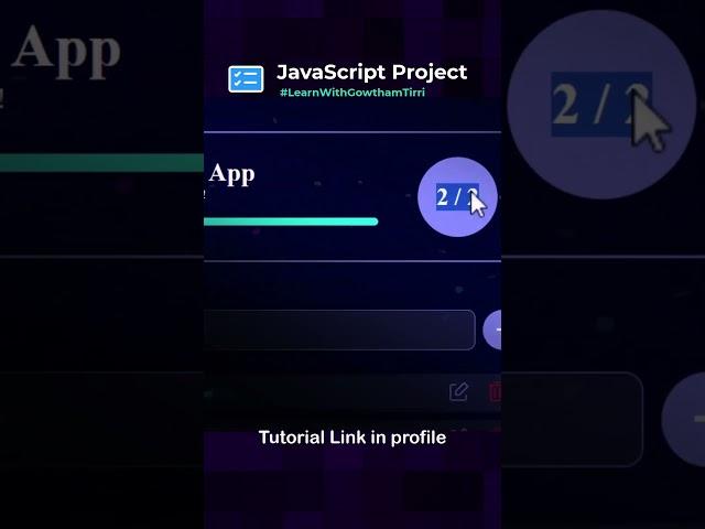 Todo App JavaScript Project for beginners | Check out channel for tutorial #javascript