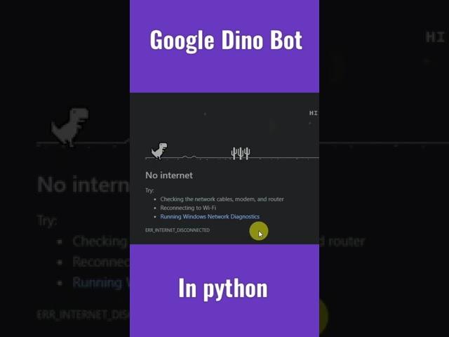 Google Dino bot in 20 lines of code | Automate Google Dino with python | Olympic Edition | #shorts