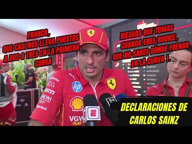 Carlos Sainz sobre la maniobra de  Franco Colapinto "RIESGOS QUE TOMAS CUANDO ERES ROOKIE"  F1 radio