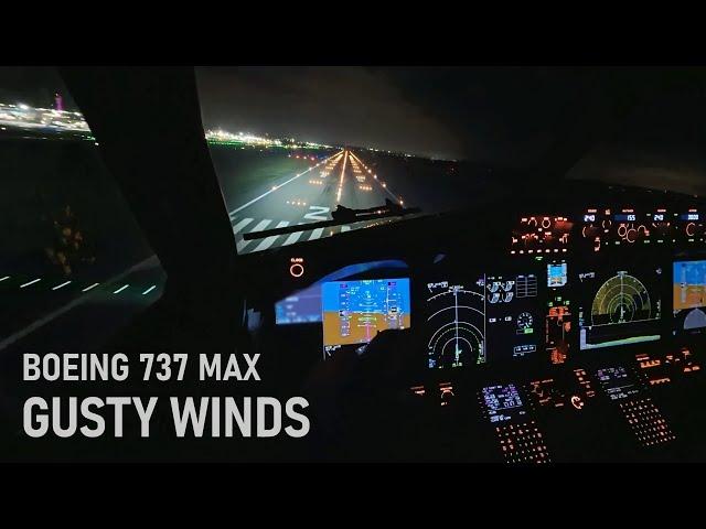 It's all about Smooth Control Inputs in Gusty Conditions - Boeing 737 MAX Landing