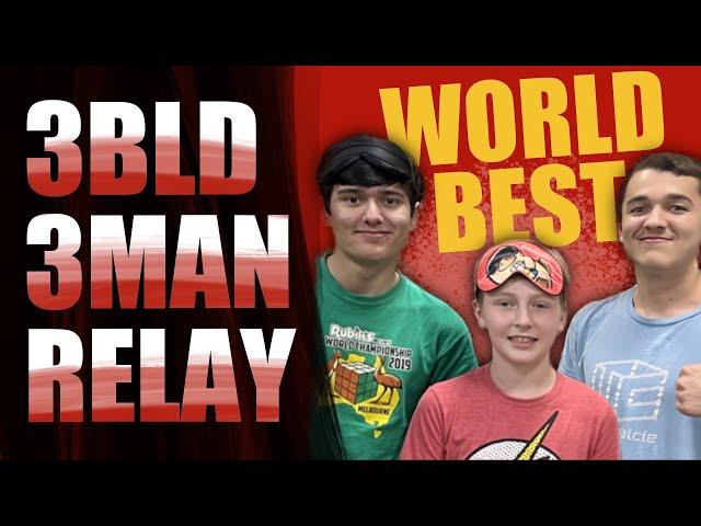 [WB] 42.40 3x3 Blindfolded 3-Man Relay (Feat: Tommy Cherry, Stanley Chapel)