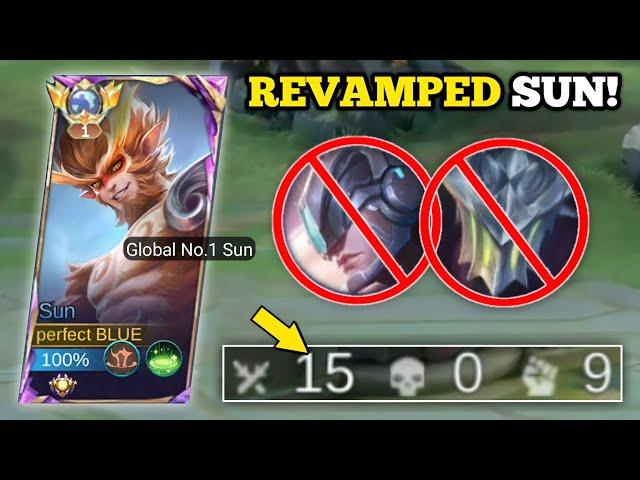 15 KILLS! | REVAMPED SUN W/ TANK EMBLEM IS BROKEN! | SUN BEST BUILD -MLBB‼️