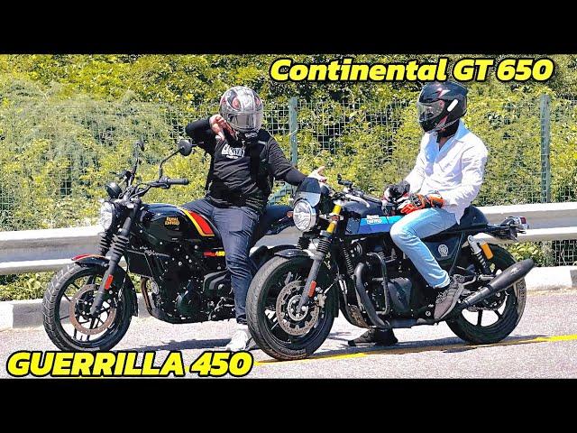 Royal Enfield GUERRILLA 450 vs GT 650 | Drag Race | 1st on YOUTUBE