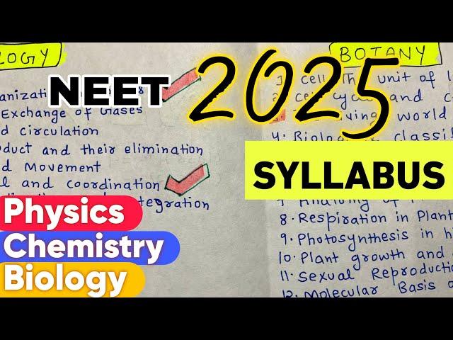 NEET 2025 Syllabus | PCB NEET 2025 Syllabus