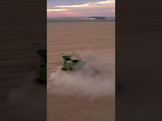 Beautiful Harvest Sunset #deere #farming #combining #harvest2023 #tractor #sunset #reels #Viral