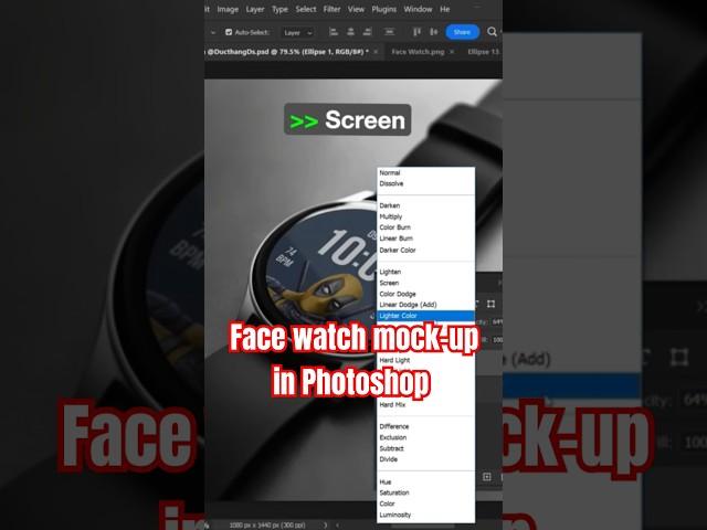 How to make face watch mock-up in Photoshop #photoshop #graphictips #graphicdesign #editing