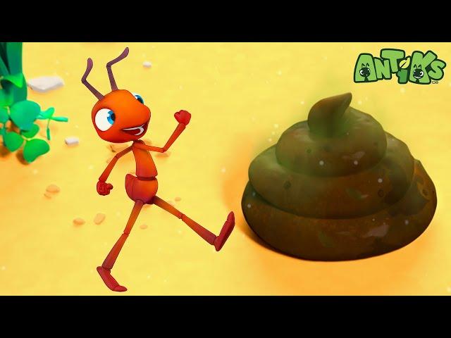 Joey Loves Kicking Up a Stink!  |  Antiks  | Funny Cartoons for Kids | Moonbug