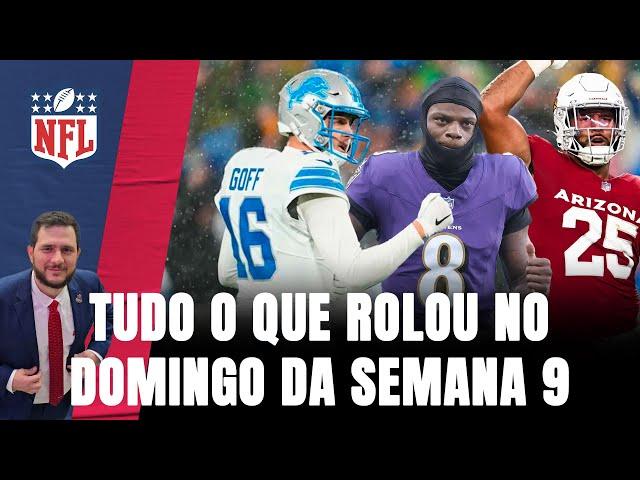 LAMAR COM JOGO PERFEITO, LIONS BATEM OS PACKERS, E MAIS: TUDO DO DOMINGO DA SEMANA 9 DA NFL