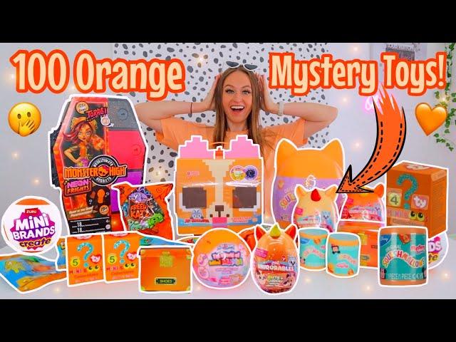 UNBOXING 100 *ORANGE ONLY* MYSTERY TOYS!!(MONSTER HIGH, PET SIMULATOR, STUMBLE GUYS ETC!!🫢)