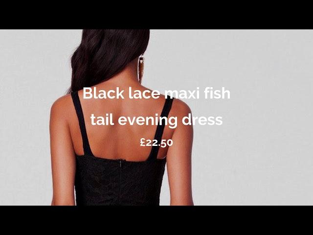 DRESS NEST - FASHION & SOUL JEWELLERY - Black lace maxi fish tail evening dress