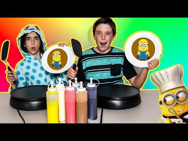 PANCAKE ART CHALLENGE!! - MINIONS EDITION