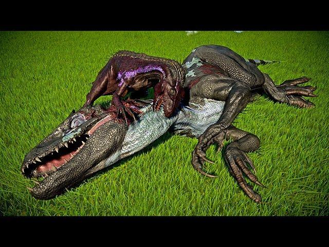  Jurassic World Evolution - 2 Indominus Rex Vs 2 Indoraptor Breakout and Fight (Dinosaur fight)