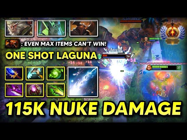 EPIC 115K NUKE DAMAGE MID Lina Ethereal Blade + Refresher Orb Build ONE Shot Laguna KILL DOTA 2