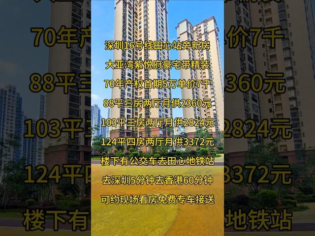 深圳田心地铁站旁新房大亚湾紫悦府豪宅带精装70年产权首期5万单价7千，楼下有公交车去田心地铁站去深圳5分钟去香港60分钟可约现场看房免费专车接送 #惠州房產 #一手樓航拍 #航空新城樓盤 #惠州樓盤