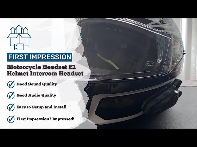 First Impressions - Wipeeyes Motorcycle Headset E1 Helmet Intercom