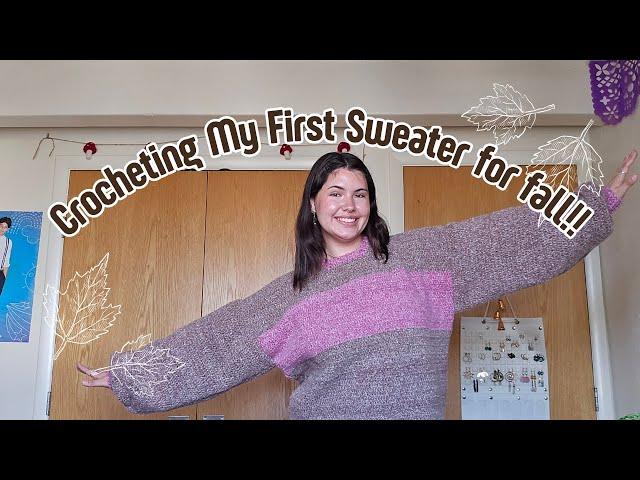 first sweater for fall | crochet vlog | Destash Vlog #12