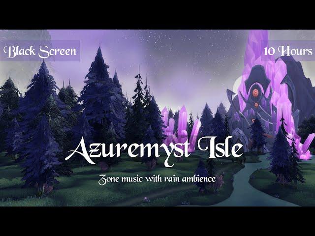 Azuremyst Isle Music & Rain Ambience (10 Hours, World of Warcraft, Black Screen) for Sleep, Relaxing