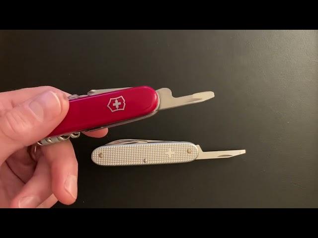 Victorinox SAK mod: Inline 'technician screwdriver' can opener grind