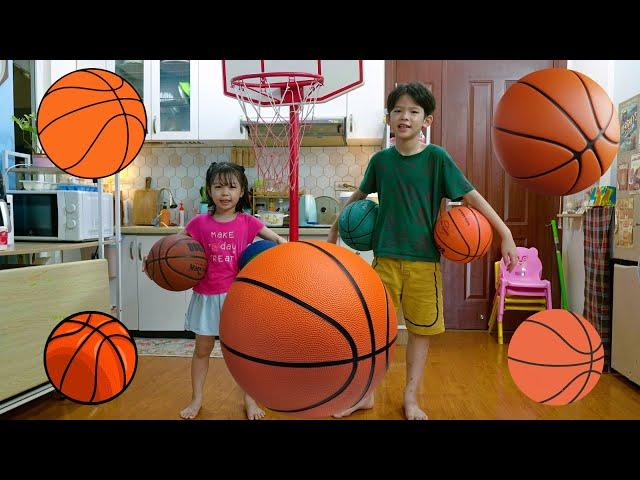 Kids Playing with Balls Compilation - Basketball for Kids | Xavi and Anna's Sport Balls Fun!