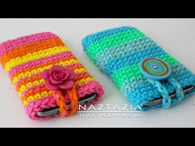 HOW to CROCHET EASY MOBILE CELL PHONE Pouch Case Cover Holder - for iPhone iPod Samsung Android
