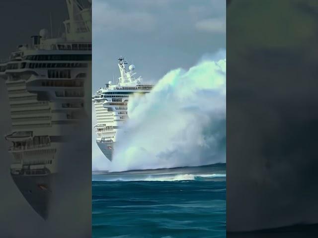 Watch a Massive Cruise Ship Face a Giant Wave! #massivewave #ship #cruise