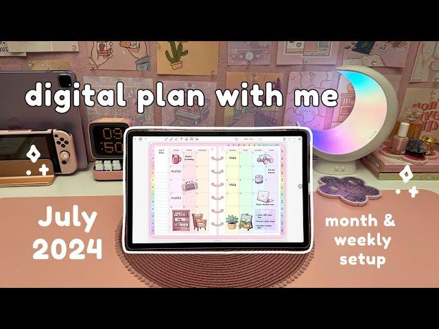 Digital plan with me on Samsung Galaxy Tab S9+ ️ penly app | digital planner July 2024