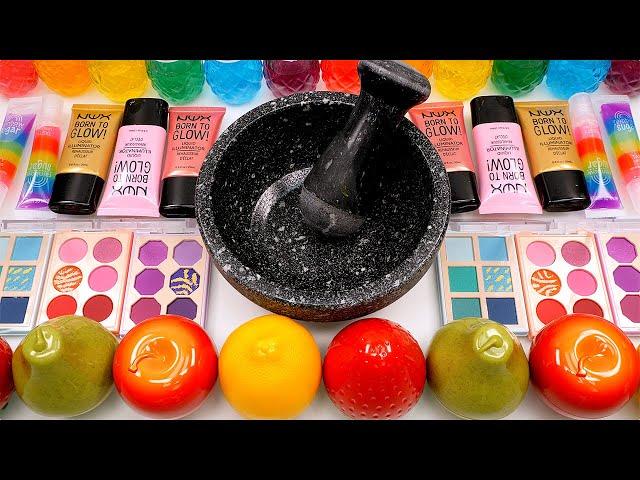 Satisfying Video How To Make Rainbow Fruits Slime Makeup Eyeshadow Mixing Random Things GoGo ASMR