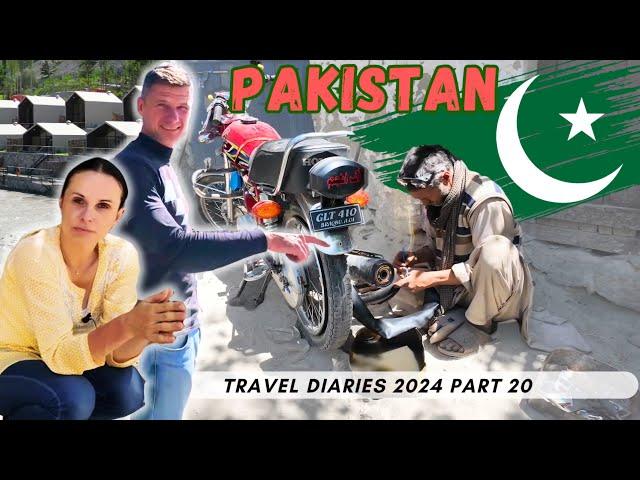 Travelling in Pakistan is not always easy! Couple on motorbikes in Shigar Valley | Khoj Resort