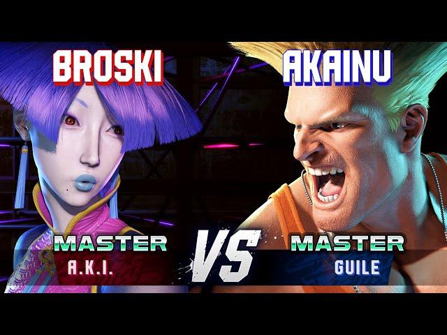 SF6 ▰ BROSKI (A.K.I.) vs AKAINU (Guile) ▰ High Level Gameplay