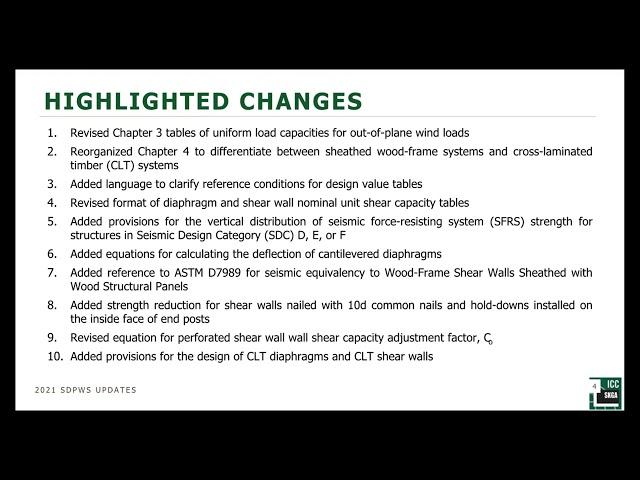 Updates on 2021 Special Design Provisions for Wind and Seismic (SDPWS)