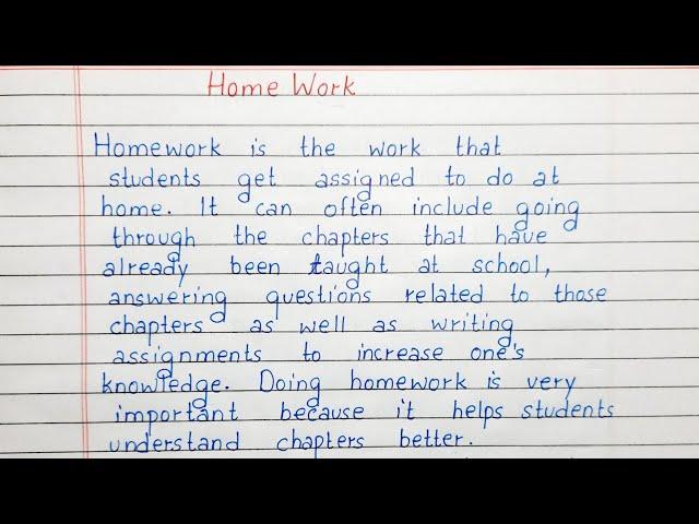 Write a short essay on Importance of Homework | Essay Writing | English