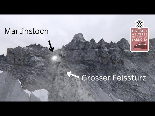 Animation: Felssturz beim Martinsloch - Grosses Tschingelhorn (GL/GR)