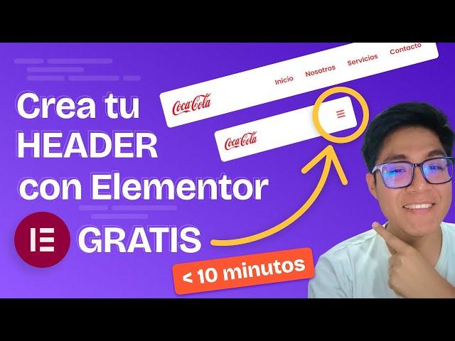 Cómo crear un menú HEADER (cabecera) con ELEMENTOR FREE (Gratis)