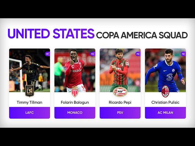 United States Squad For Copa America 2024 | United States Squad | Copa America