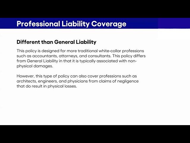 Professional Liability Coverage