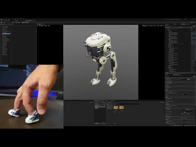 Teaching a Virtual Robot to Walk/Run: Real-time Hand Tracking Powers UE5 Animation Innovation | WIP