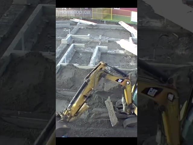 温哥华建房工地Timelapse#新房地基怎样建Footing施工加拿大#建房温哥华装修Vlog#温哥华自建房#shorts