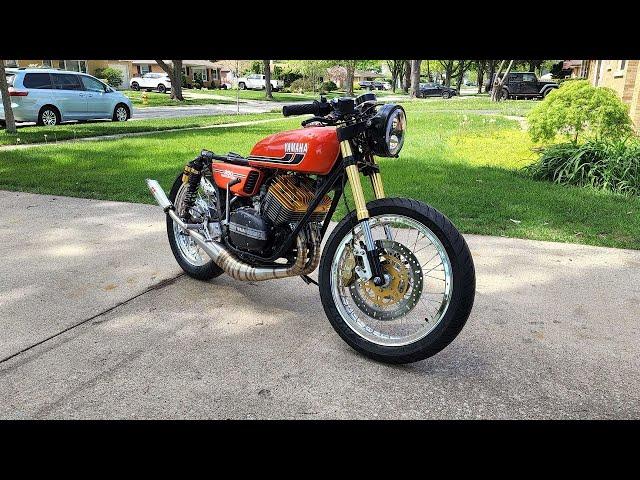 Swapping Inverted Forks On My Cafe Racer (Grom Forks On a Yamaha RD350)