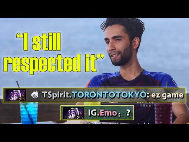 "I still respected it" -Sumail on TORONTOTOKYO's "ez game" all chat vs OG at TI10 & Emo's "?" vs EG